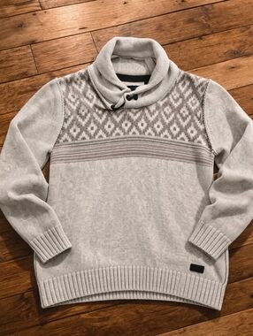 Outpost Makers Knit Metal Clasp Collar Grandpa Sweater Men’s Large